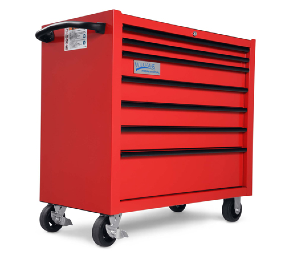 40&#34; Wide x 20&#34; Deep 7-Drawer Professional Series Roll Cabinet Red<span class=' ItemWarning' style='display:block;'>Item is usually in stock, but we&#39;ll be in touch if there&#39;s a problem<br /></span>