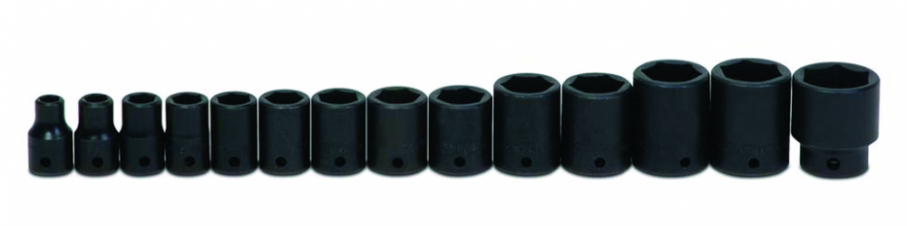 14 pc 1/2&#34; Drive 6-Point SAE Shallow Impact Socket Set on Rail and Clips<span class=' ItemWarning' style='display:block;'>Item is usually in stock, but we&#39;ll be in touch if there&#39;s a problem<br /></span>