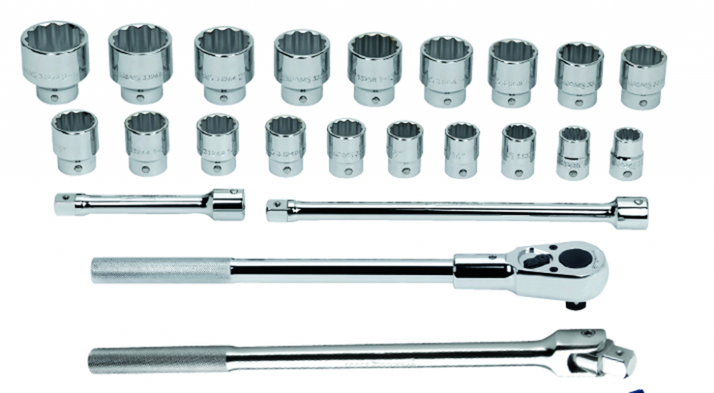 23 pc 3/4&#34; Drive -Point Metric Shallow Socket and Drive Tool Set on Rail and Clips<span class=' ItemWarning' style='display:block;'>Item is usually in stock, but we&#39;ll be in touch if there&#39;s a problem<br /></span>