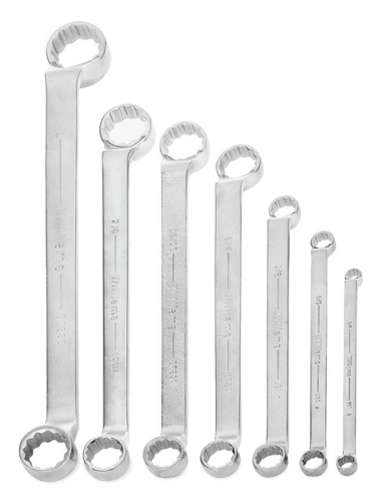 7 pc SAE Double Head 10° Offset Box End Wrench Set<span class=' ItemWarning' style='display:block;'>Item is usually in stock, but we&#39;ll be in touch if there&#39;s a problem<br /></span>