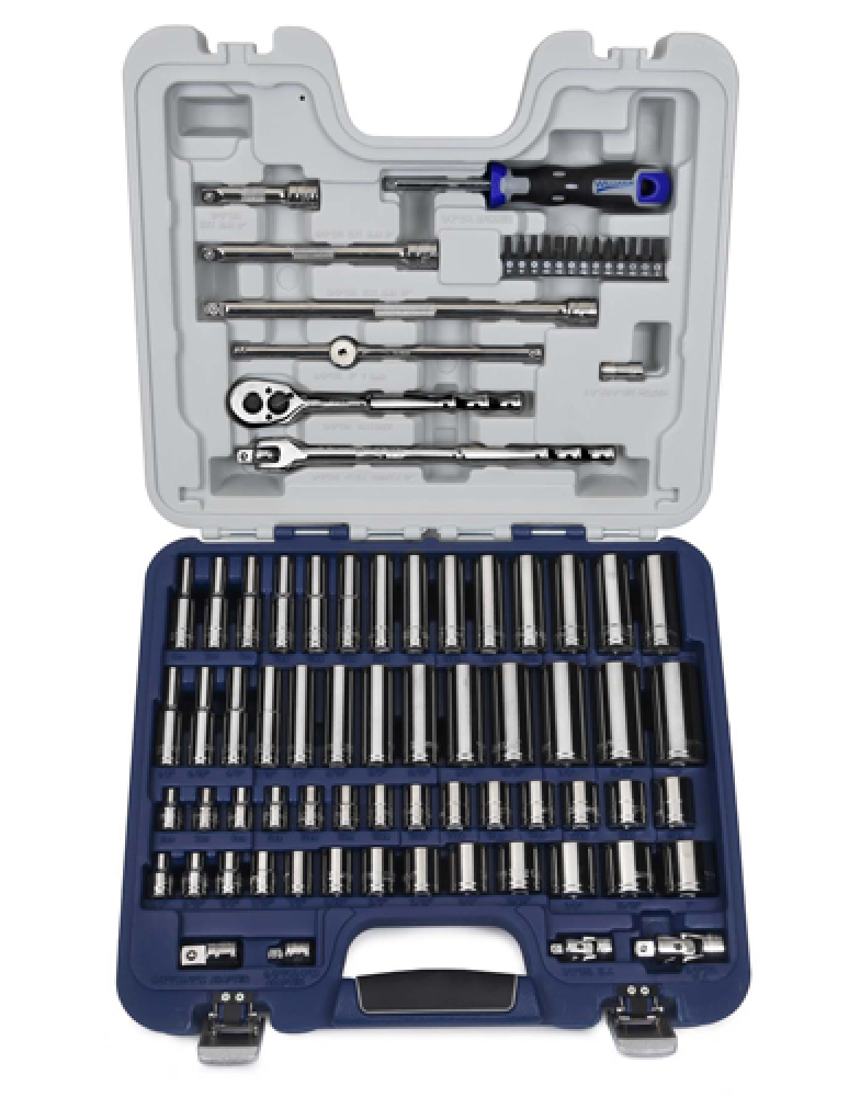 79 pc 6 and 12 Drive 6 and 12-Point SAE and Metric Deluxe Socket and Drive Tool Set<span class=' ItemWarning' style='display:block;'>Item is usually in stock, but we&#39;ll be in touch if there&#39;s a problem<br /></span>