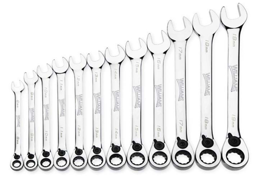 12 pc Metric Reversible Ratcheting Combination Wrench Set<span class=' ItemWarning' style='display:block;'>Item is usually in stock, but we&#39;ll be in touch if there&#39;s a problem<br /></span>