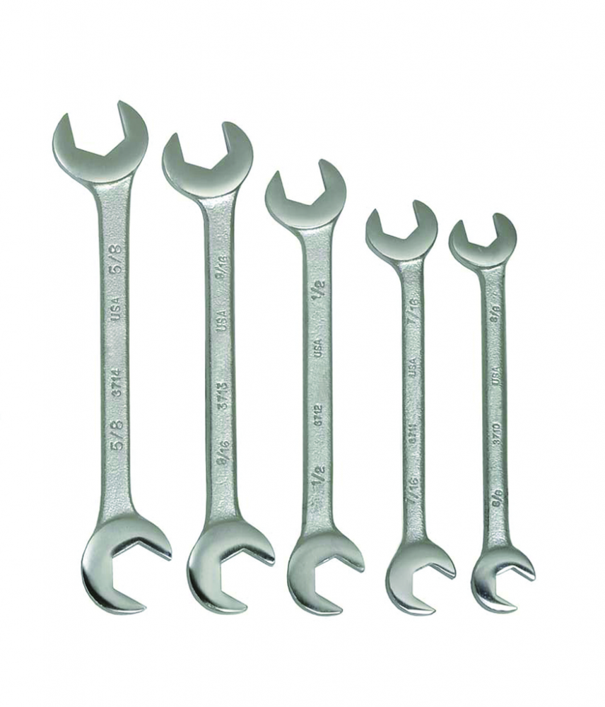 5 pc SAE 15Â° - 60Â° Double Open End Angle-head Wrench Set<span class=' ItemWarning' style='display:block;'>Item is usually in stock, but we&#39;ll be in touch if there&#39;s a problem<br /></span>