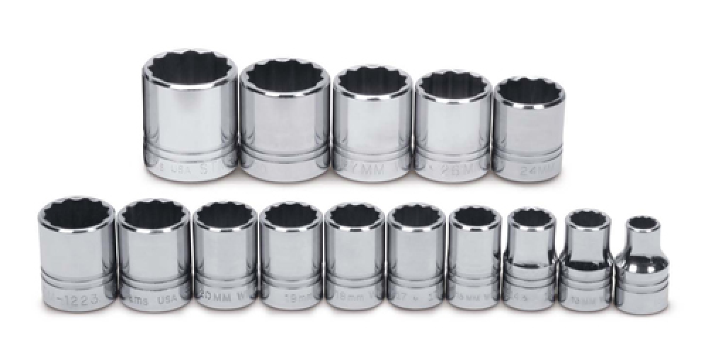 15 pc 1/2&#34; Drive 12-Point Metric Shallow Socket Set<span class=' ItemWarning' style='display:block;'>Item is usually in stock, but we&#39;ll be in touch if there&#39;s a problem<br /></span>