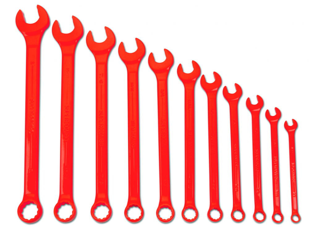 11 pc SAE SUPERCOMBO® High Visibility Red Combination Wrench Set<span class=' ItemWarning' style='display:block;'>Item is usually in stock, but we&#39;ll be in touch if there&#39;s a problem<br /></span>