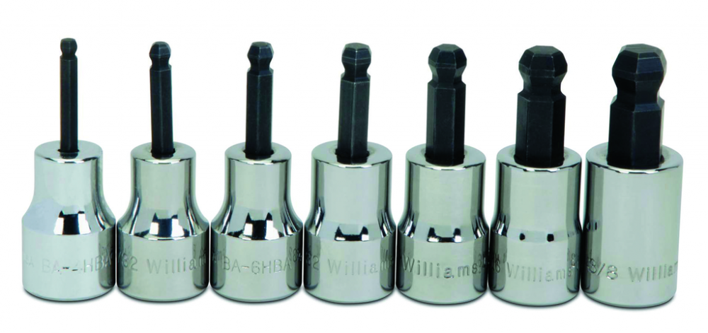 7 pc 3/8&#34; Drive -Point SAE Bit Ball Tip Hex Bit Socket Set on Rail and Clips<span class=' ItemWarning' style='display:block;'>Item is usually in stock, but we&#39;ll be in touch if there&#39;s a problem<br /></span>