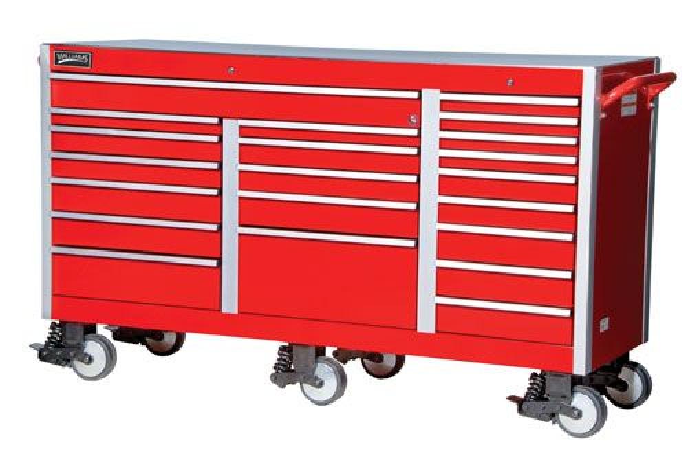 73 Wide 21 Drawer Roll Cabinet, Heavy Industrial, Red<span class='Notice ItemWarning' style='display:block;'>Item has been discontinued<br /></span>