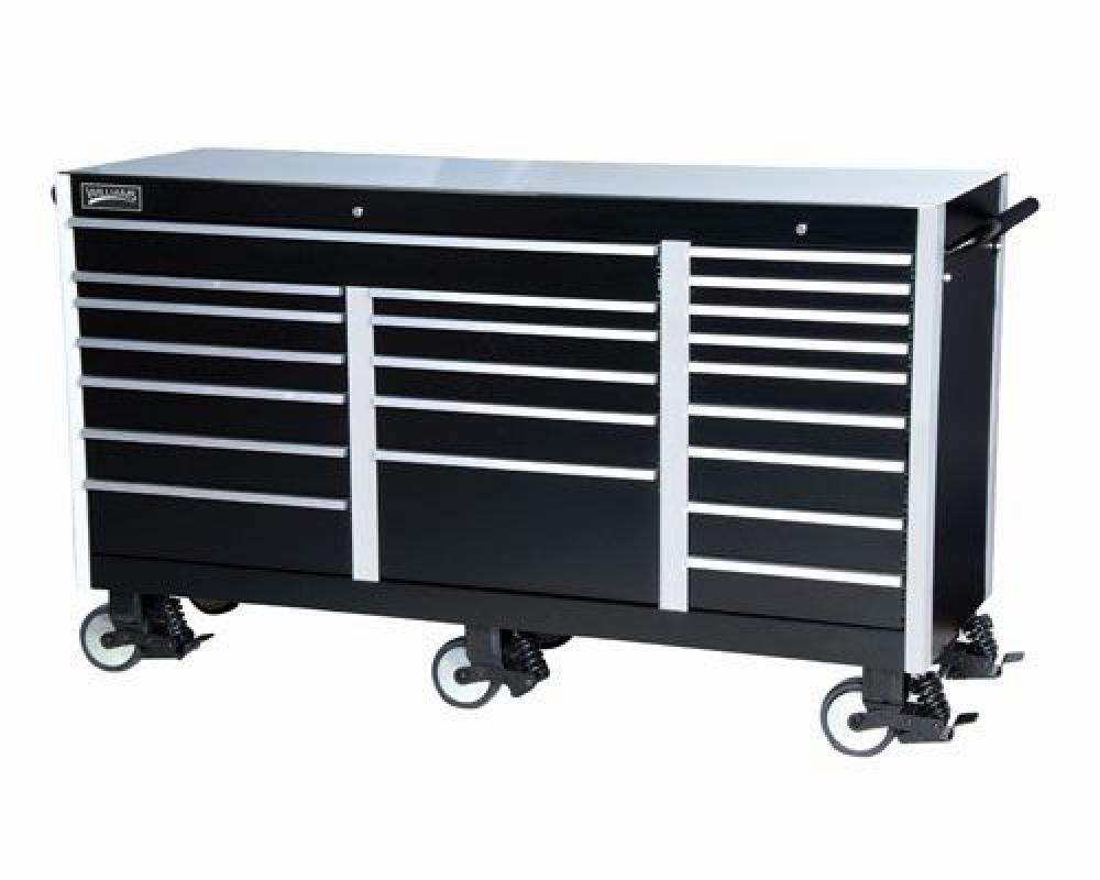 73 Wide 21 Drawer Roll Cabinet, Heavy Industrial, Black<span class='Notice ItemWarning' style='display:block;'>Item has been discontinued<br /></span>