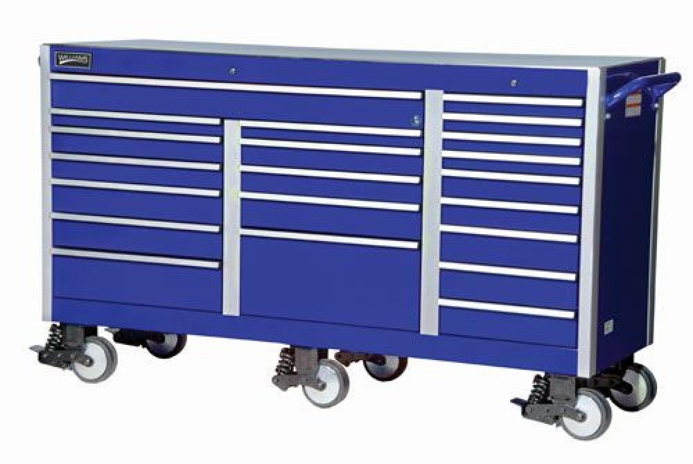 73 Wide 21 Drawer Roll Cabinet, Heavy Industrial, Blue<span class='Notice ItemWarning' style='display:block;'>Item has been discontinued<br /></span>