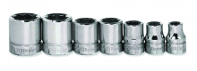 Williams JHWWSBD-7RC - 7 pc 3/8" Drive 4 & 8-Point SAE Shallow Socket Set on Rail and Clips