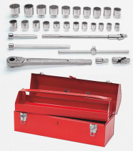 Williams JHWWSH-29TB - 29 pc 3/4" Drive 12-Point SAE Shallow Socket and Drive Tool Set in Metal Tool Box