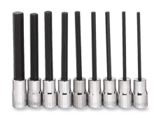 Williams JHWWSMS-9LRC - 9 pc 1/4" Drive -Point Metric Bit Long Hex Bit Socket Set