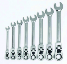 Williams JHWWS1168RCF - 8 pc 12-Point SAE Flex-Head Reversible Ratcheting Combination Wrench