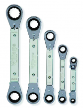 Williams JHWWS-5 - 5 pc SAE Double Head 25Â° Reversible Offset Ratcheting Box Wrench Set