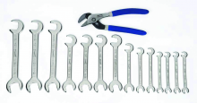 Williams JHWMWS-1115 - 10 pc SAE Miniature 15Â° x 80Â° Double Head Open End Wrench Set