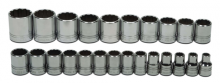 Williams JHWMSS-24RC - 24 pc 1/2" Drive 12-Point Metric Shallow Socket Set