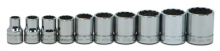 Williams JHWWSB-10RC - 10 pc 3/8" Drive 12-Point SAE Shallow Socket Set