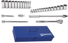 Williams JHWWSS-30FTB - 30 pc 1/2" Drive 12-Point SAE Shallow and Deep Socket and Drive Tool Set