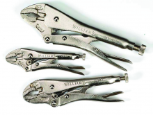 Williams JHW23072 - 3 pc Curved Jaw Locking Pliers with Cutter Set