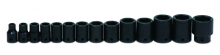 Williams JHWWS-4-14 - 14 pc 1/2" Drive 6-Point SAE Shallow Impact Socket Set on Rail and Clips