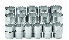 Williams JHW33931 - 17 pc 3/4" Drive Shallow Socket Set, 12-Point, Metric