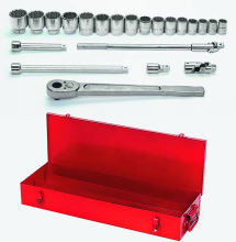 Williams JHWWSH-22TB - 22 pc 3/4" Drive 12-Point SAE Shallow Socket and Drive Tool Set in Metal Tool Box