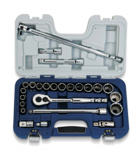 Williams JHW50619 - 25 pc 1/2" Drive -Point Metric Shallow Basic Tool Set Rugged Case System