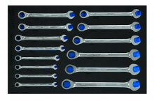 Williams JHWFMWS-1124NRC - 14 pc Metric Ratcheting Combination Wrench Set in 1/3 Foam Drawer Inset (8-19 mm)