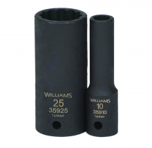 Williams JHW35934 - 1/2" Drive deep Impact Sockets, 12-Point, Metric