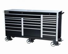 Williams 50990B - 73 Wide 21 Drawer Roll Cabinet, Heavy Industrial, Black