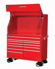 Williams 50885 - 54 Wide x 24-1/2 Deep 12 Drawer Roll Cabinet, Heavy Industrial, Red