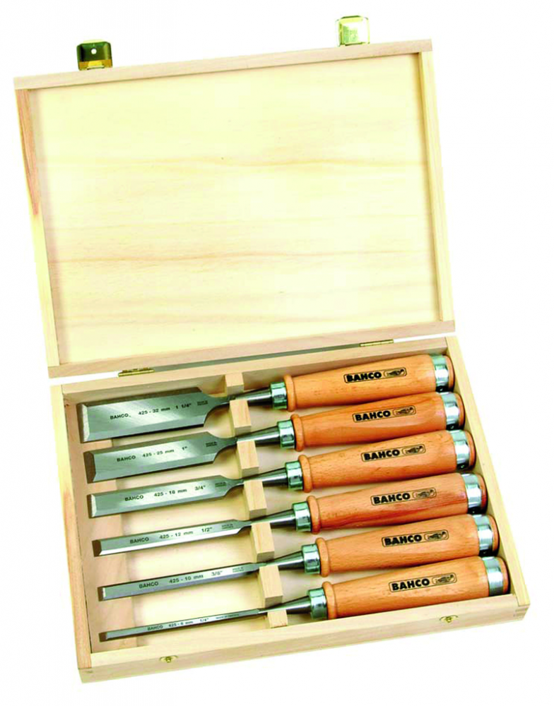 6 Pc Woodworking Chisel Set in Wooden Box<span class=' ItemWarning' style='display:block;'>Item is usually in stock, but we&#39;ll be in touch if there&#39;s a problem<br /></span>