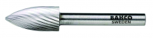 Bahco BAHHSGG1220M - 1/2" Head Diameter High Speed Steel Rotary Burrs Arch Pointed Nose Medium Toothing