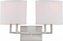 Nuvo 60/4752 - Gemini - 2 Light Vanity with Slate Gray Fabric Shades - Brushed Nickel Finish