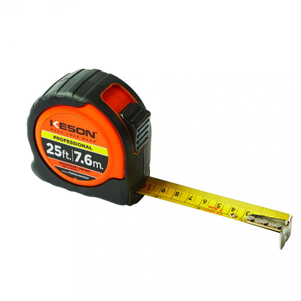 25 FT x 1 IN, PRO CASE, NYLON COATED STEEL BLADE, UNITS: FT, 1/10, 1/100,  & CM, MM, ORANGE *NEW ITE<span class=' ItemWarning' style='display:block;'>Item is usually in stock, but we&#39;ll be in touch if there&#39;s a problem<br /></span>