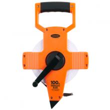 Keson OTR10100 - 100 FT, UNITS: 1/10, 1/100, FIBERGLASS TAPE MEASURE WITH HOOK