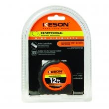 Keson PGPRO181012V - 12 FT x 5/8 IN, PRO CASE, NYLON COATED STEEL BLADE, UNITS: FT, 1/10, 1/100, & FT, 1/8, 1/16, ORANGE 