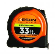 Keson PGPRO181033V - 33 FT x 1 IN, PRO CASE, NYLON COATED STEEL BLADE, UNITS: FT, 1/10, 1/100, & FT, 1/8, 1/16, ORANGE *N