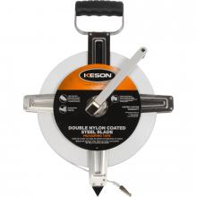 Keson SNR18300 - 300 FT, UNITS: IN, 1/8, 2X NYLON COATED STEEL TAPE WITH HOOK STAINLESS STEEL HOUSING