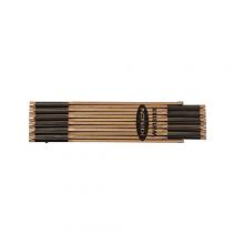 Keson WR1818X - 6' x 5/8" NATURAL WOOD RULE, SIDE 1: FT & IN, SIDE 2: FT & IN; 6" BRASS EXTENDER