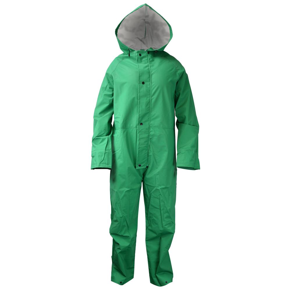 I96ACA Economy Chem Shield Coverall with Hood - Green - Size L<span class=' ItemWarning' style='display:block;'>Item is usually in stock, but we&#39;ll be in touch if there&#39;s a problem<br /></span>