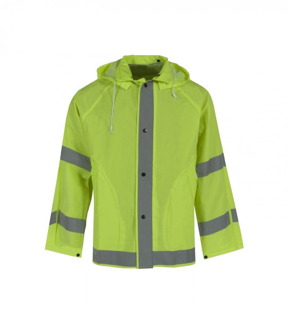 1820J Econo-Viz Jacket with Snap-On Hood and Reflective Tape - Hi-Vis Lime - Size 2X<span class=' ItemWarning' style='display:block;'>Item is usually in stock, but we&#39;ll be in touch if there&#39;s a problem<br /></span>