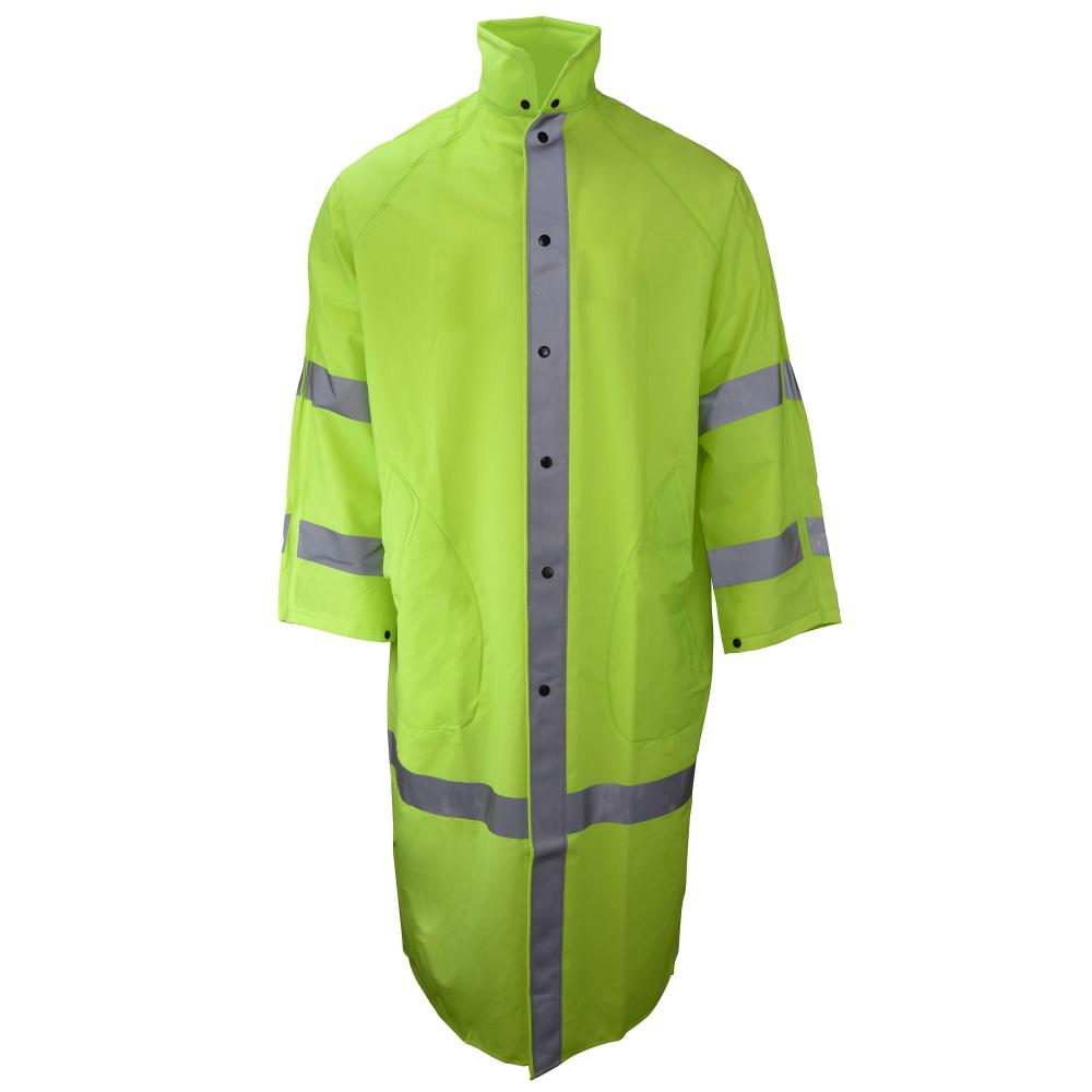 1870C Econo-Viz Coat with Snap-On Hood and Reflective Tape - Hi-Vis Lime - Size M<span class=' ItemWarning' style='display:block;'>Item is usually in stock, but we&#39;ll be in touch if there&#39;s a problem<br /></span>