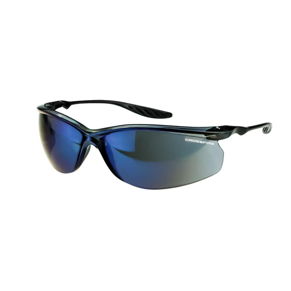 24Seven® Performance Safety Eyewear - Crystal Black Frame - Blue Mirror Lens<span class=' ItemWarning' style='display:block;'>Item is usually in stock, but we&#39;ll be in touch if there&#39;s a problem<br /></span>