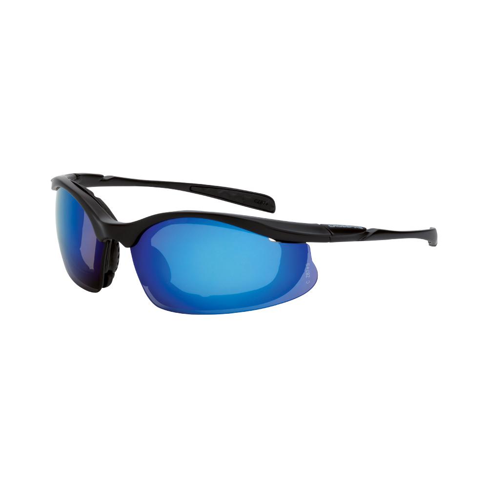 Concept Foam Lined Safety Eyewear - Matte Black Frame - Blue Mirror Lens<span class=' ItemWarning' style='display:block;'>Item is usually in stock, but we&#39;ll be in touch if there&#39;s a problem<br /></span>