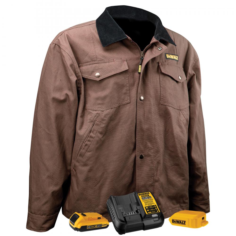 Men&#39;s Heated Barn Coat Kitted - Tobacco - Size M<span class=' ItemWarning' style='display:block;'>Item is usually in stock, but we&#39;ll be in touch if there&#39;s a problem<br /></span>