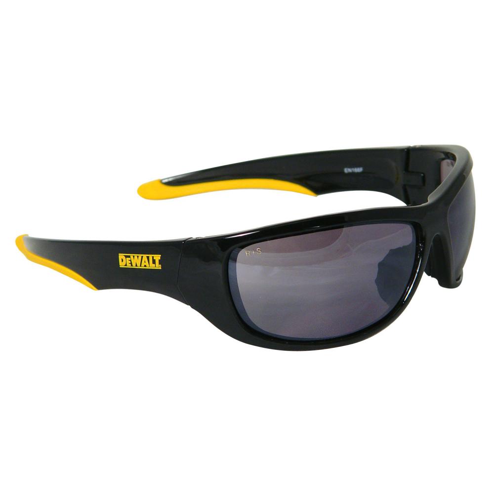 DPG94 Dominator™ Safety Glass - Black/Yellow Frame - Silver Mirror Lens<span class=' ItemWarning' style='display:block;'>Item is usually in stock, but we&#39;ll be in touch if there&#39;s a problem<br /></span>