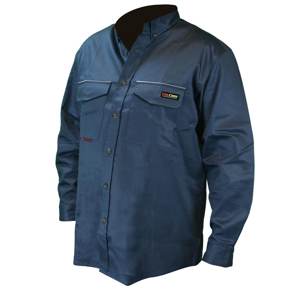 FRS-001 VolCore™ Long Sleeve Button Down FR Shirt - Navy - Size L<span class=' ItemWarning' style='display:block;'>Item is usually in stock, but we&#39;ll be in touch if there&#39;s a problem<br /></span>