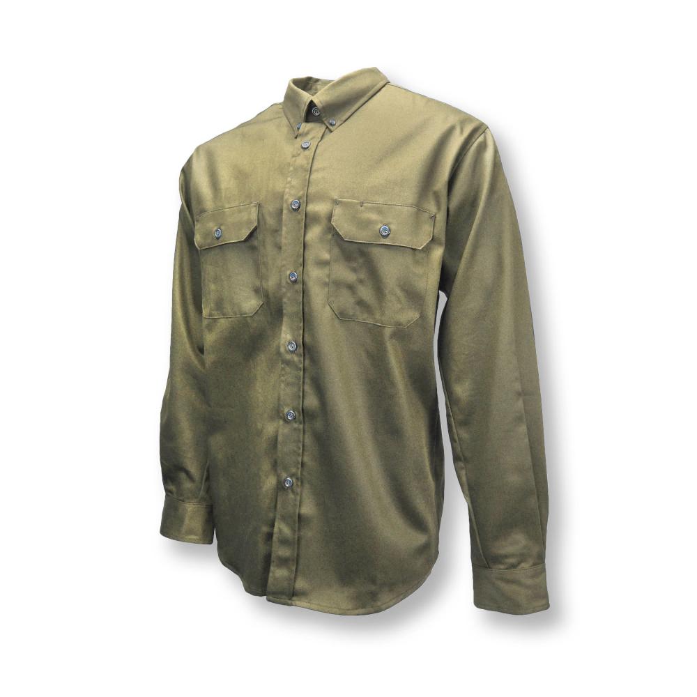 FRS-003 Volcore™ Long Sleeve Cotton Button Down FR Shirt - Khaki - Size 4XT<span class=' ItemWarning' style='display:block;'>Item is usually in stock, but we&#39;ll be in touch if there&#39;s a problem<br /></span>