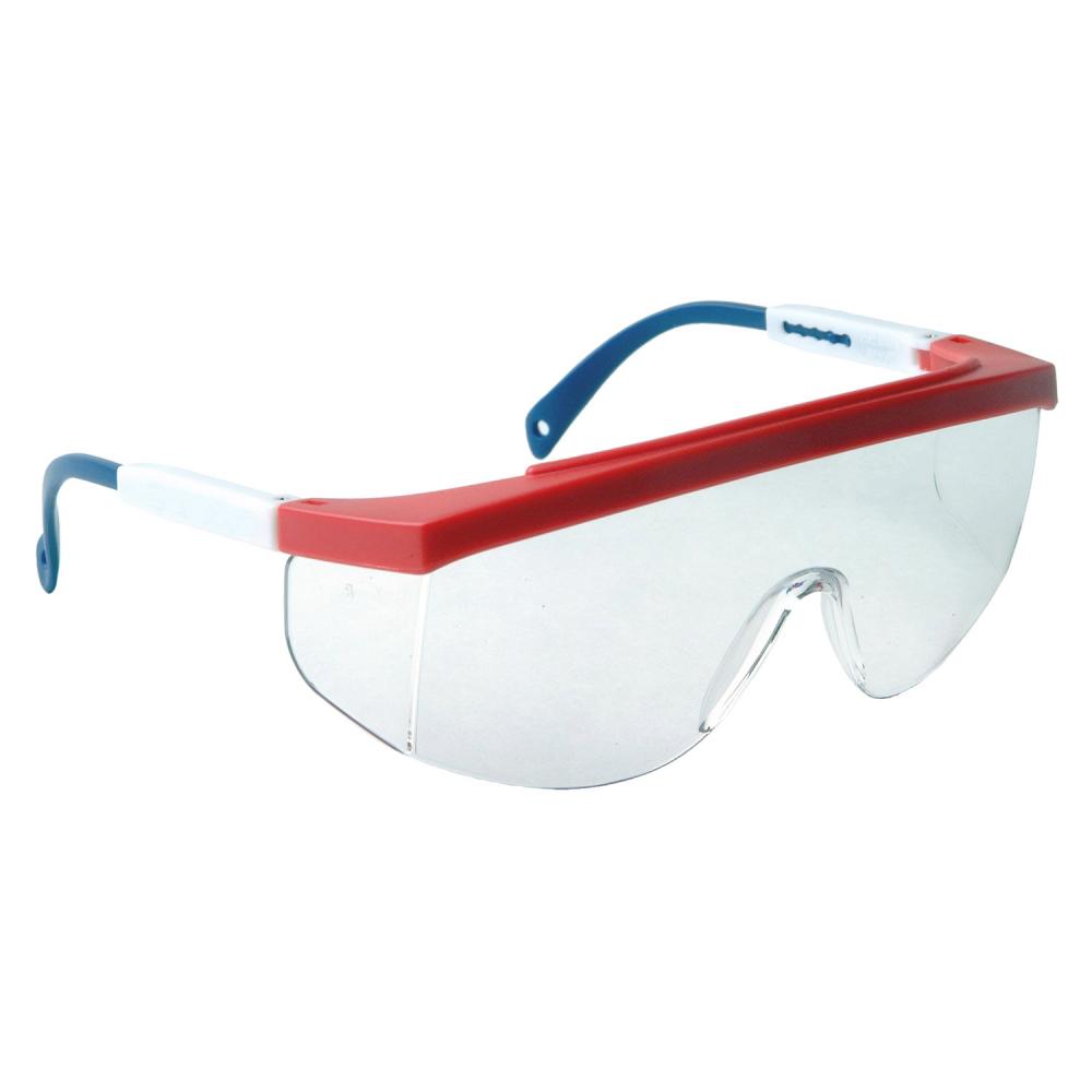 Galaxy™ Safety Eyewear - Red/White/Blue Frame - Clear Lens<span class=' ItemWarning' style='display:block;'>Item is usually in stock, but we&#39;ll be in touch if there&#39;s a problem<br /></span>